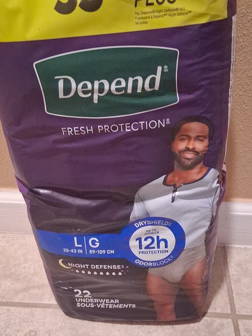 Brand New Pack Of MEN'S DEPEND underwear Sz L